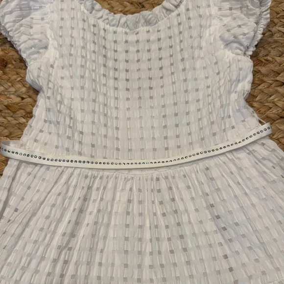 Mayoral White Tiered Cut Out Sundress with Flutter Cap Sleeves 6 - Picture 2 of 6